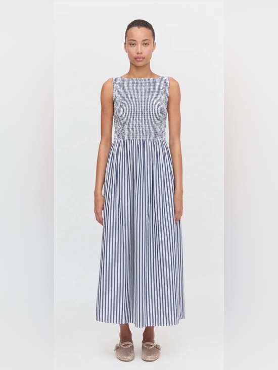 Hill House Dresses & Skirts - Hill House Navy & White Striped Smocked Maxi Dress